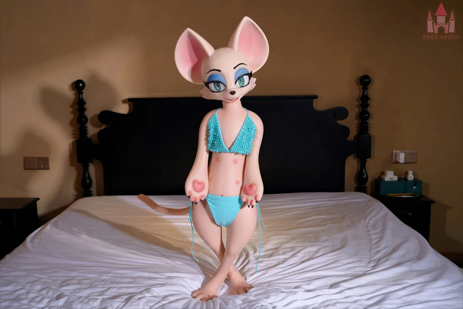 100cm (3ft3) N/A Cup Realistic Furry Design Silicone Sex Doll Bat Doll, Head SZ16